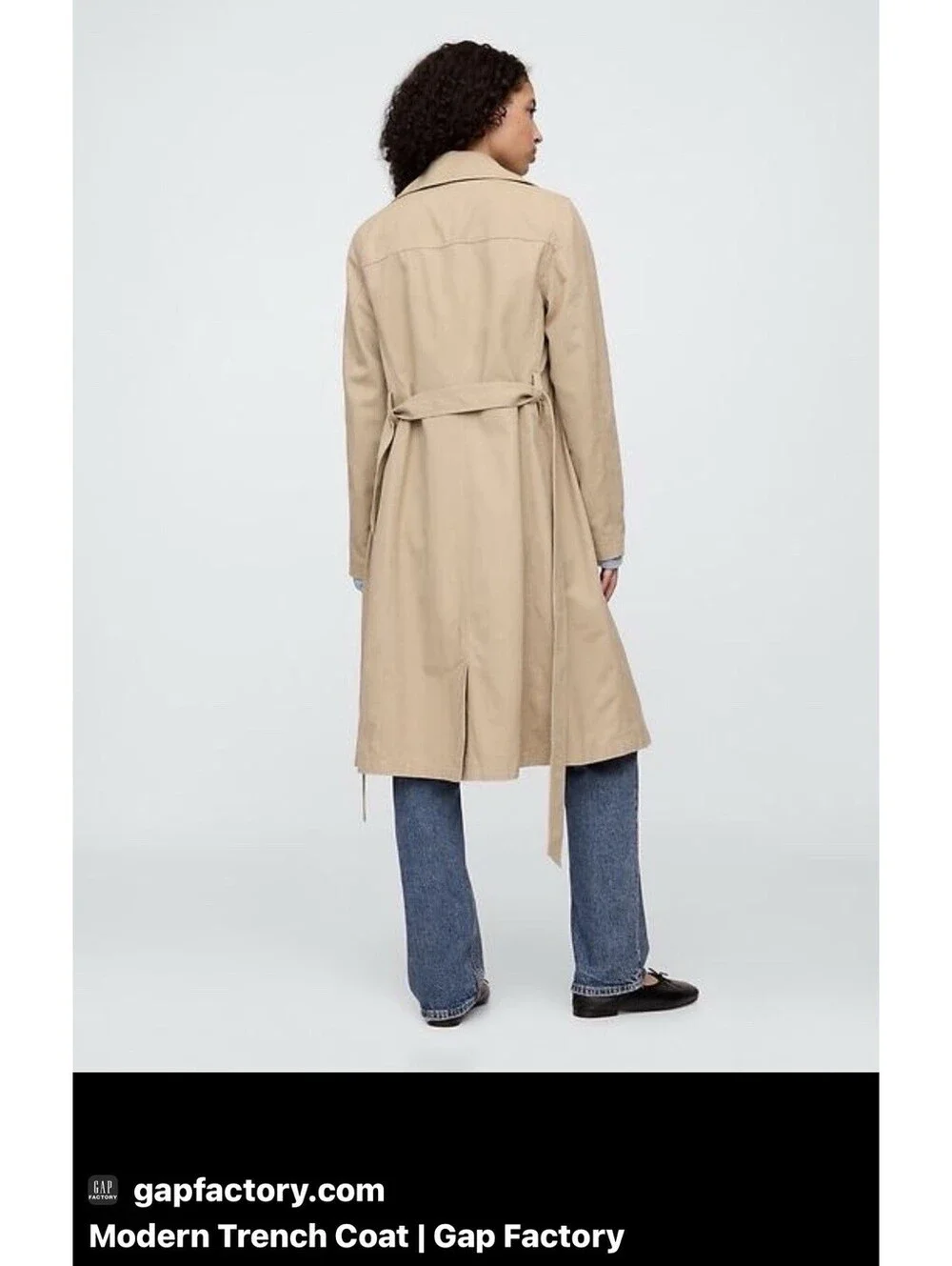 NWT GAP Women's Classic Belted Trench Coat Khaki Tan Double Breasted Size XL - Picture 2 of 9
